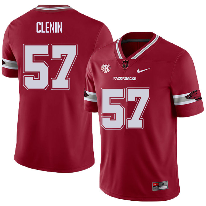 Men #57 Shane Clenin Arkansas Razorback College Football Alternate Jerseys Sale-Cardinal